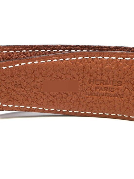 Hermes Belt Buckle Leather 95 Black Gold